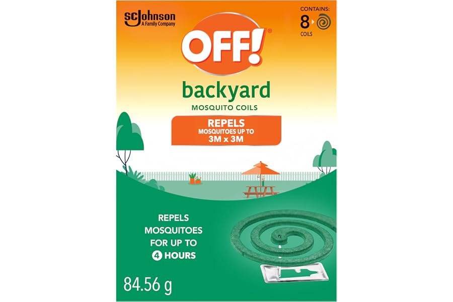 OFF! Backyard Mosquito Repellent Coils, Ideal Camping and Outdoors Essentials, Up to 4 Hours of Protection, 2 Metal Stands an