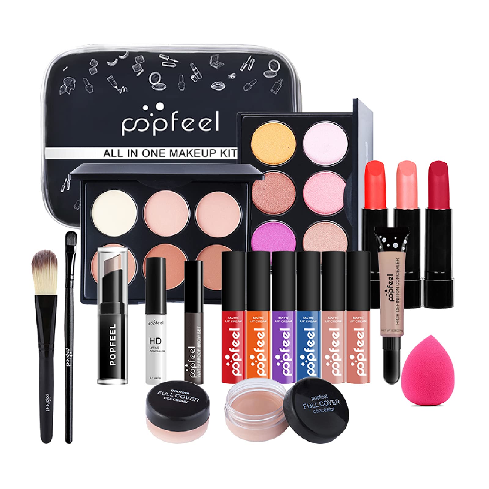 All-In-One Makeup Kit, 20 Pcs Complete Makeup Gift Set Full Kit Combination with Eyeshadow Blush Lipstick Concealer etc, Essential Starter Bundle for Women, Pro Multi-purpose Beauty Cosmetic Set#2