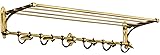 Wall Mounted Antique Brass 6-Hooks Top Shelf Coatrack | Eichholtz Arini | Modern Luxury Entryway Accent Furniture