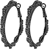 JINGDR Rhinestone Hoop Earrings for Women Sparkly Blingy Big Round Cubic Zirconia Loops Large Hypoallergenic Silver Earring Statement Lightweight Twisted Hoops Trendy Jewelry