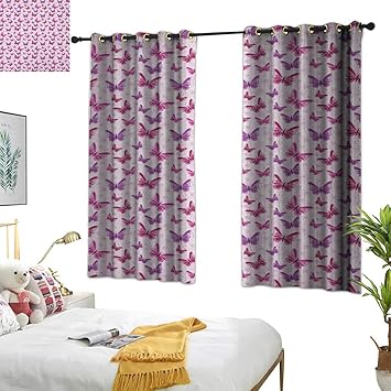 Amazon Com Warm Family Navy Blue Curtains Purple Abstract