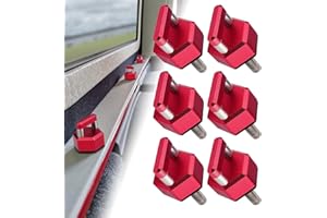 Lupar Quick Removal Thumb Screw with D Ring, Aluminum Alloy Hardtop Bolts Compatible with Jeep Wrangler JK JKU JL JLU JT, Red(6 PCS)
