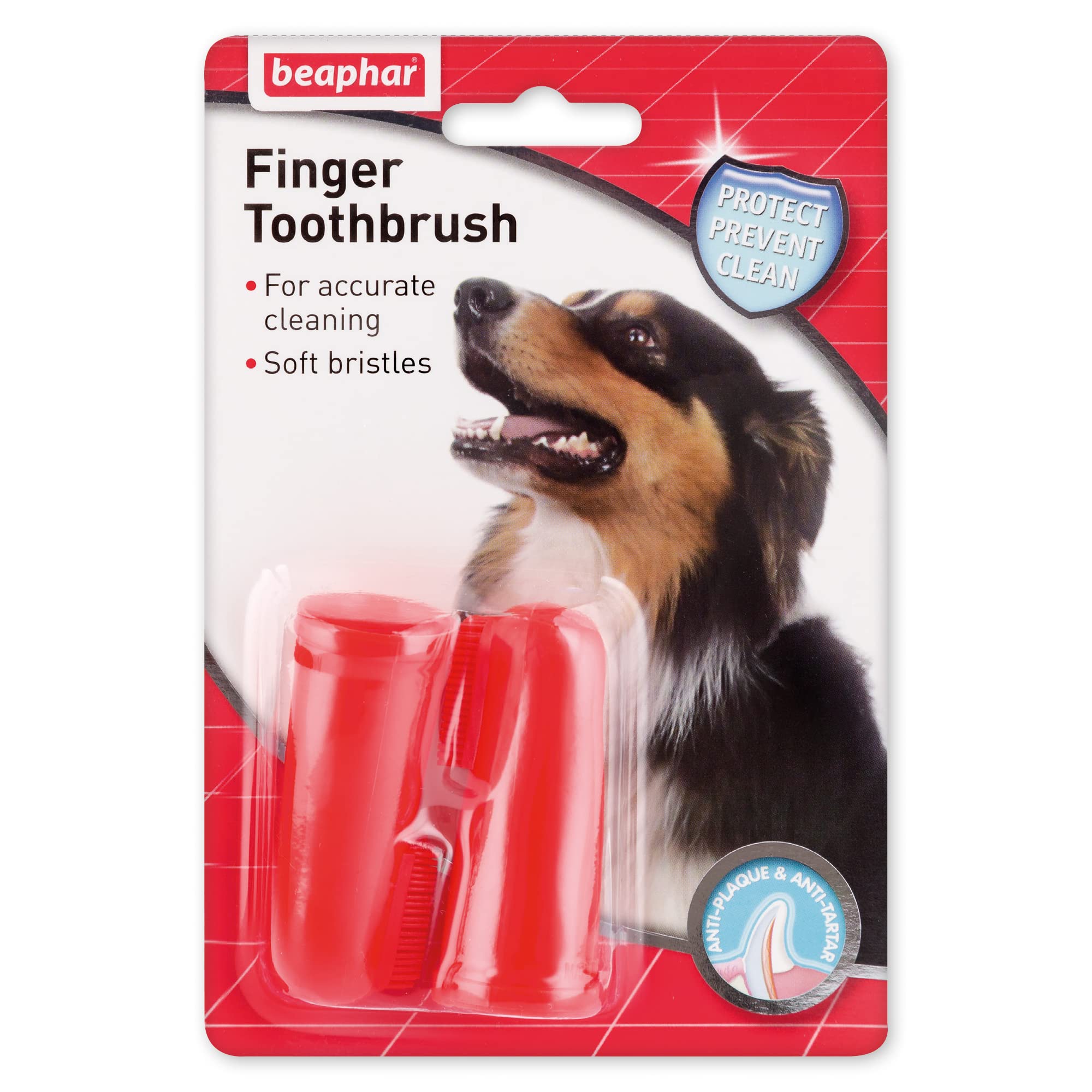 Beaphar - Finger Toothbrush - Dental Care for Dogs & Cats - for Accurate Cleaning - Soft Bristles - Ideal for Sensitive Pets - 2 Pack