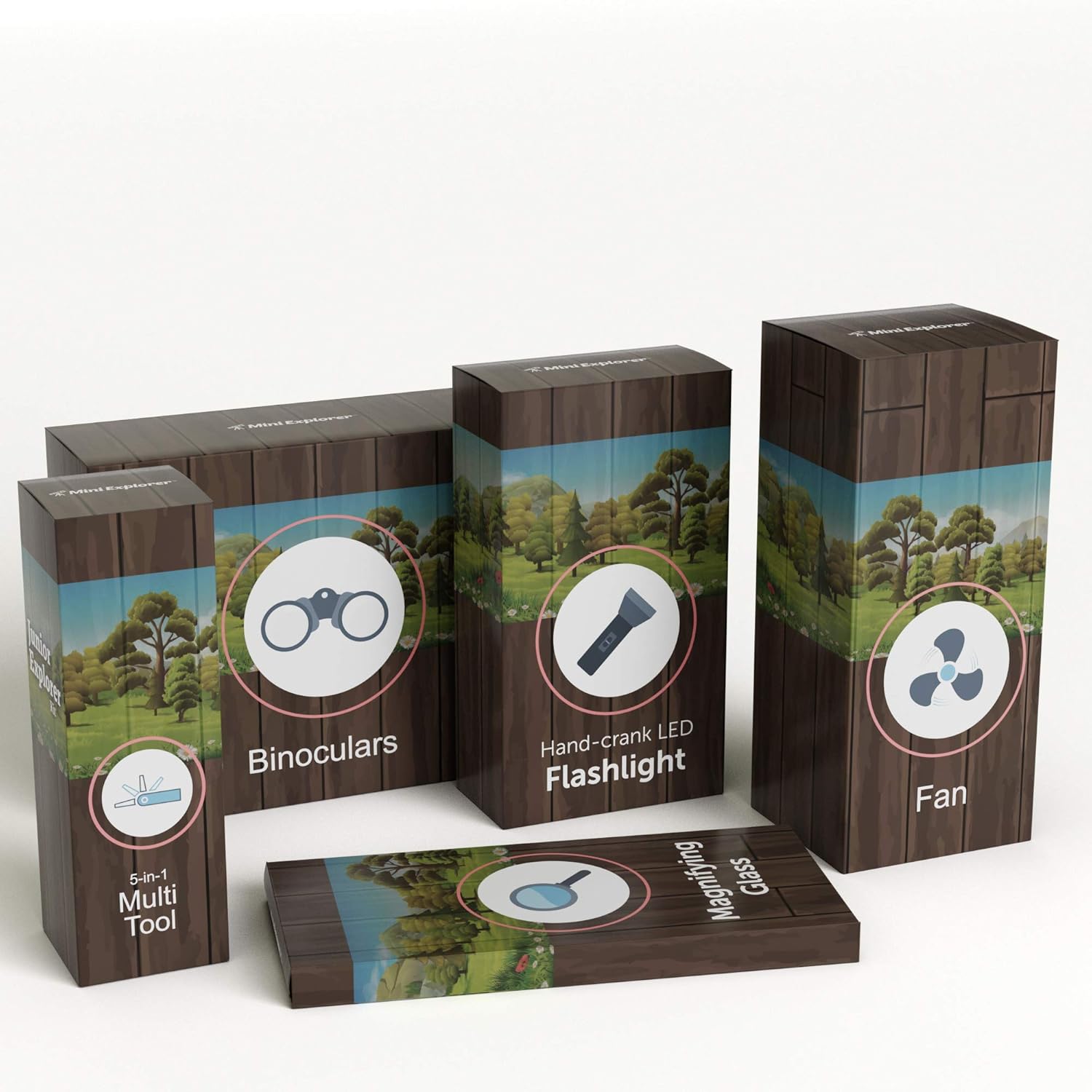 Explorer Kit for Kids - Camping Gear & Outdoor Exploration Gift - Inc: Binoculars, Fan, Magnifying Glass, Crank Flashlight, 5-in-1 Multi Tool & Beautiful Case - Gifts for 4-7 Year Old Boys & Girls: Toys & Games