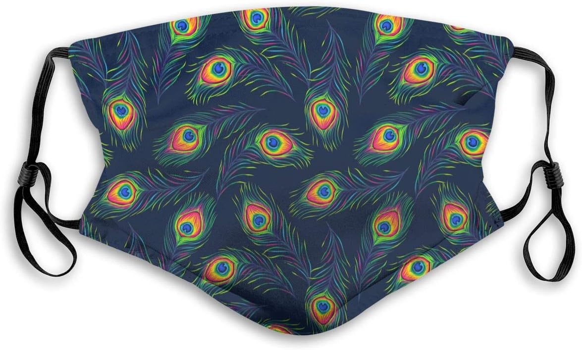 Peacock Classical Floral Mouth Filters Ma-sk N99 Reusable Face Dust M-Ask