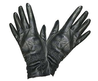 TOSKATOK® weich und geschmeidig DAMEN QUALITÄT schwarze Lederhandschuhe