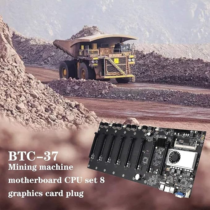 Nrew Btc 37 Miner Motherboard Cpu Set 8 Graphics Card Slot Integrated Interface Suit Black Amazon De Kuche Haushalt