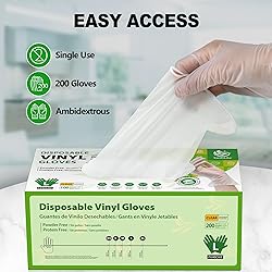 SWIFTLITE Disposable Vinyl Gloves, Food