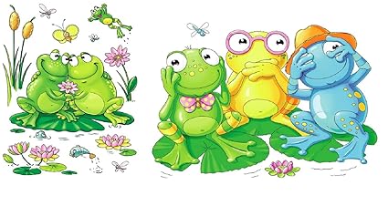 Bavaria-Home-Style-Collection Brauns Heitmann -Große Frosch Frösche Tier Motiv Klebebilder Fensterbilder Wandaufkleber Wandta
