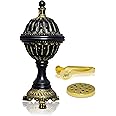 AM Lux Globe Incense Burner - Bakhoor Cone Holders | Insence bukhoor Burners| Frankincense Burner Charcoal | Mabkhara | for Office & Spiritual Décor (Black)