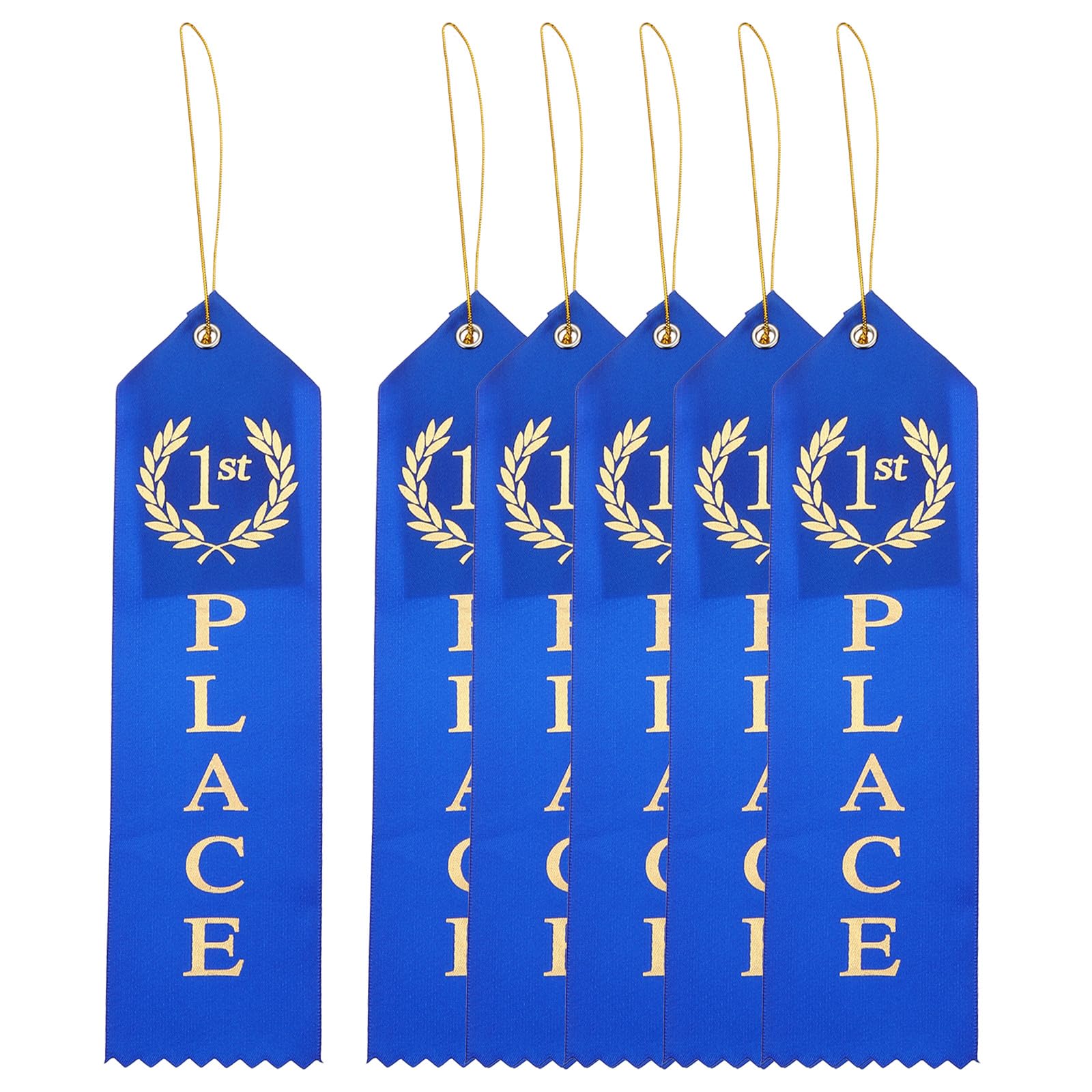 PATIKIL Award Ribbons, 6 Pcs 1st Winner Ribbons with Even Card and Rope Achievement Ribbons for Competition Sport Even, Blue