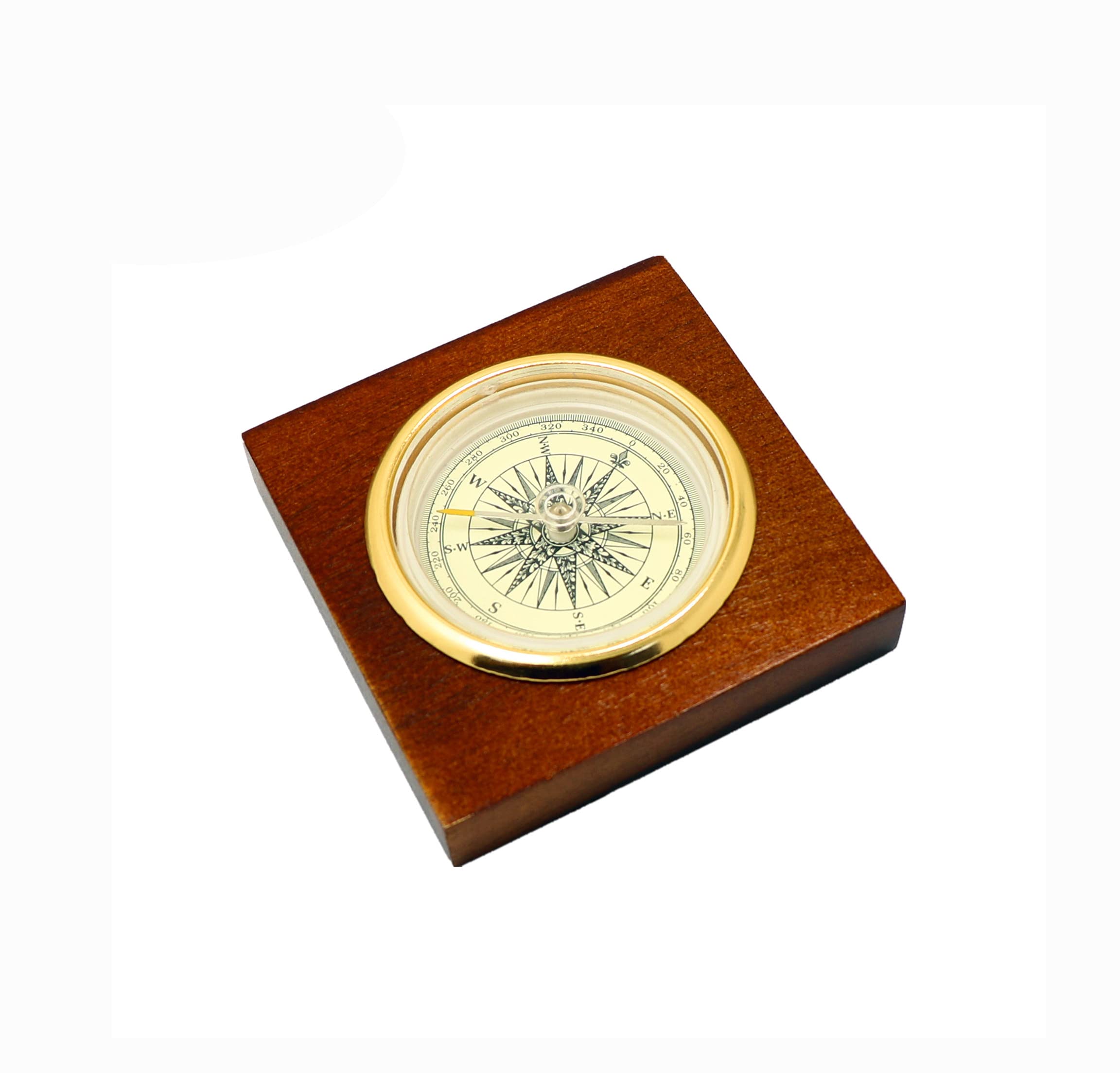 Shiwaki Antique Wooden Box Compass, Aluminum Alloy, Lightweight, Shock Resistant