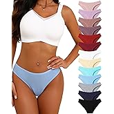 Hotcom 13 Pack Cotton Ribbed Underwear for Women Low Rise Bikini Breathable Sexy Cheeky Hipster Womens