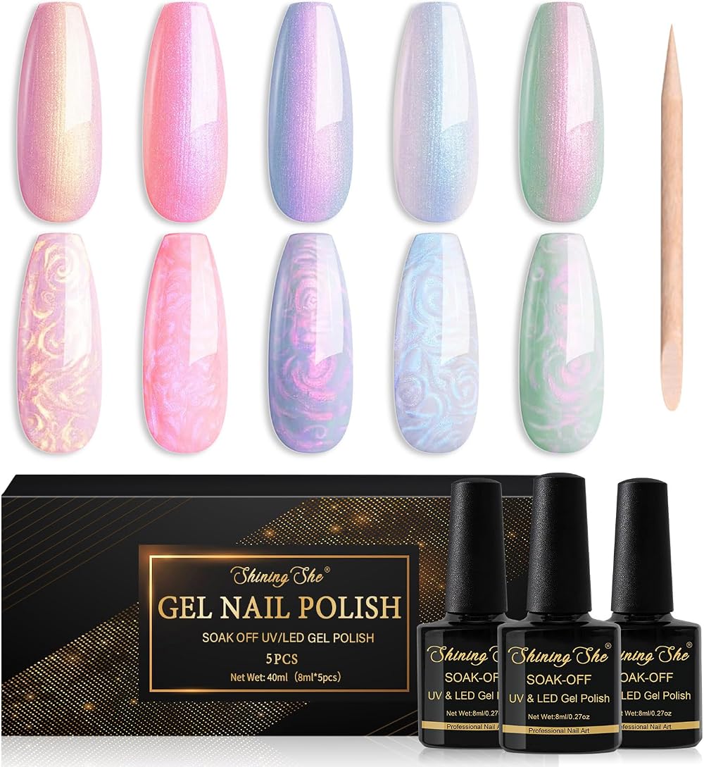 Shining She Pearl Gel Nail Polish 5 Colors 8ml Soak Off UV/LED Mermaid Shell