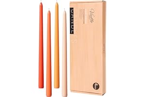 Viyffo 12 Inch Orange Taper Candles Set of 4 Unscented Smokeless Long Tall Tapered Candles for Candlesticks Sticks Wedding Home Decor Dinner