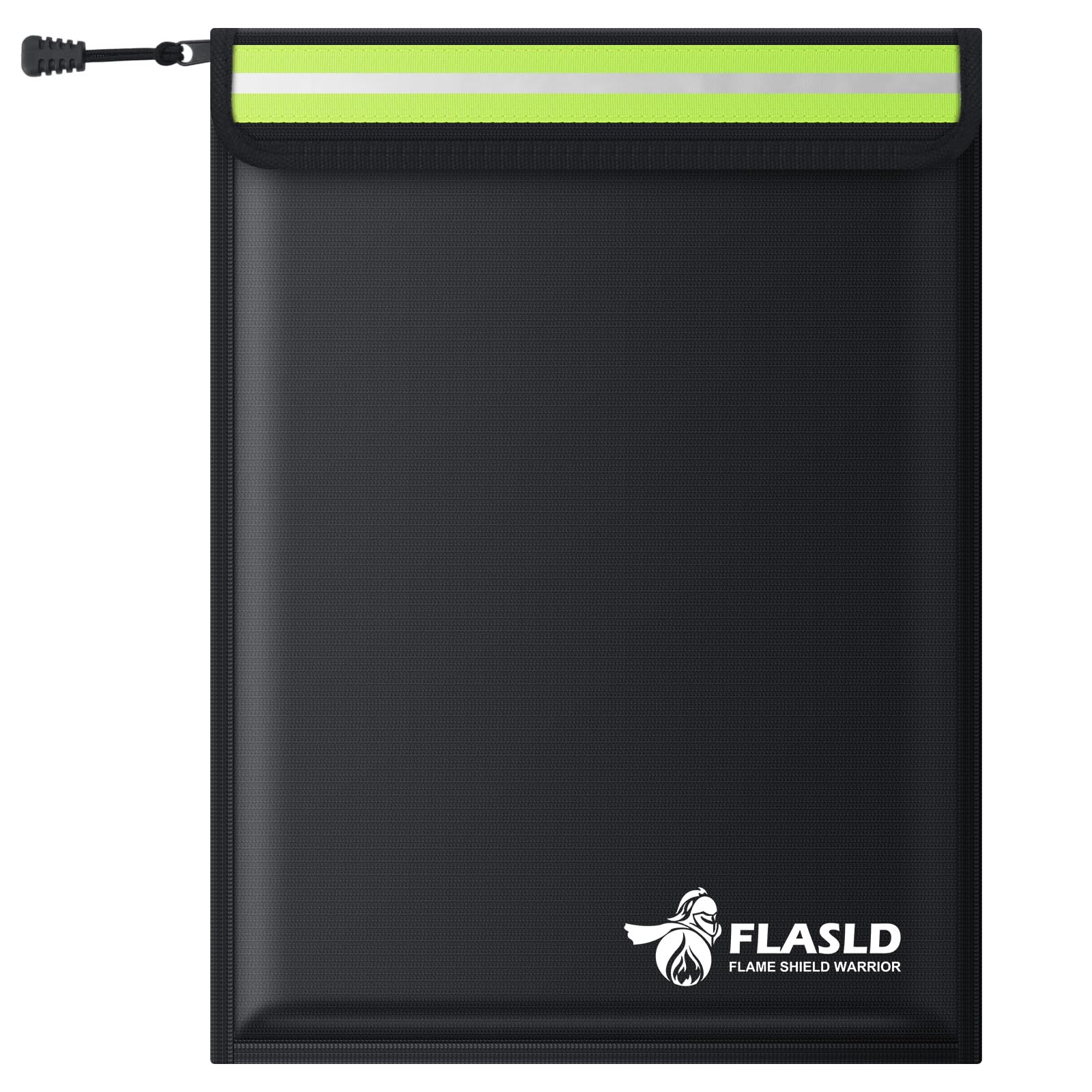 FLASLD Fireproof Document & Money Bags, Large Fireproof & Water Resistant Bag, Fireproof Folder Safe Bag for Cash, Valuables & Passport, with Silicone Coating & Zipper Closure (Document Bag-15x11”)