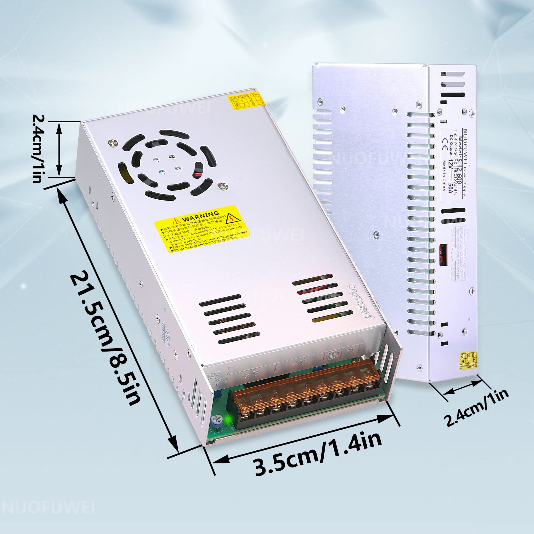 DC 12V 50A 600W Switching Power Supply Adapter 110V AC to 12V DC Converter Power Supply Transformer PSU for 12Volt Motor Pump LCD Monitor CCTV Security Camera Car Stereo 3D Printer and More 12V Device