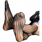 Goobester Men Sheer Formal Wear Suit Transparent Business Fishnet Tube Dress Socks