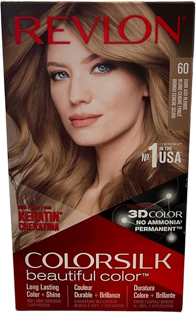 Revlon Colorsilk Beautiful Color Permanent Hair Dye 61 Dark Ash Blonde Ammonia