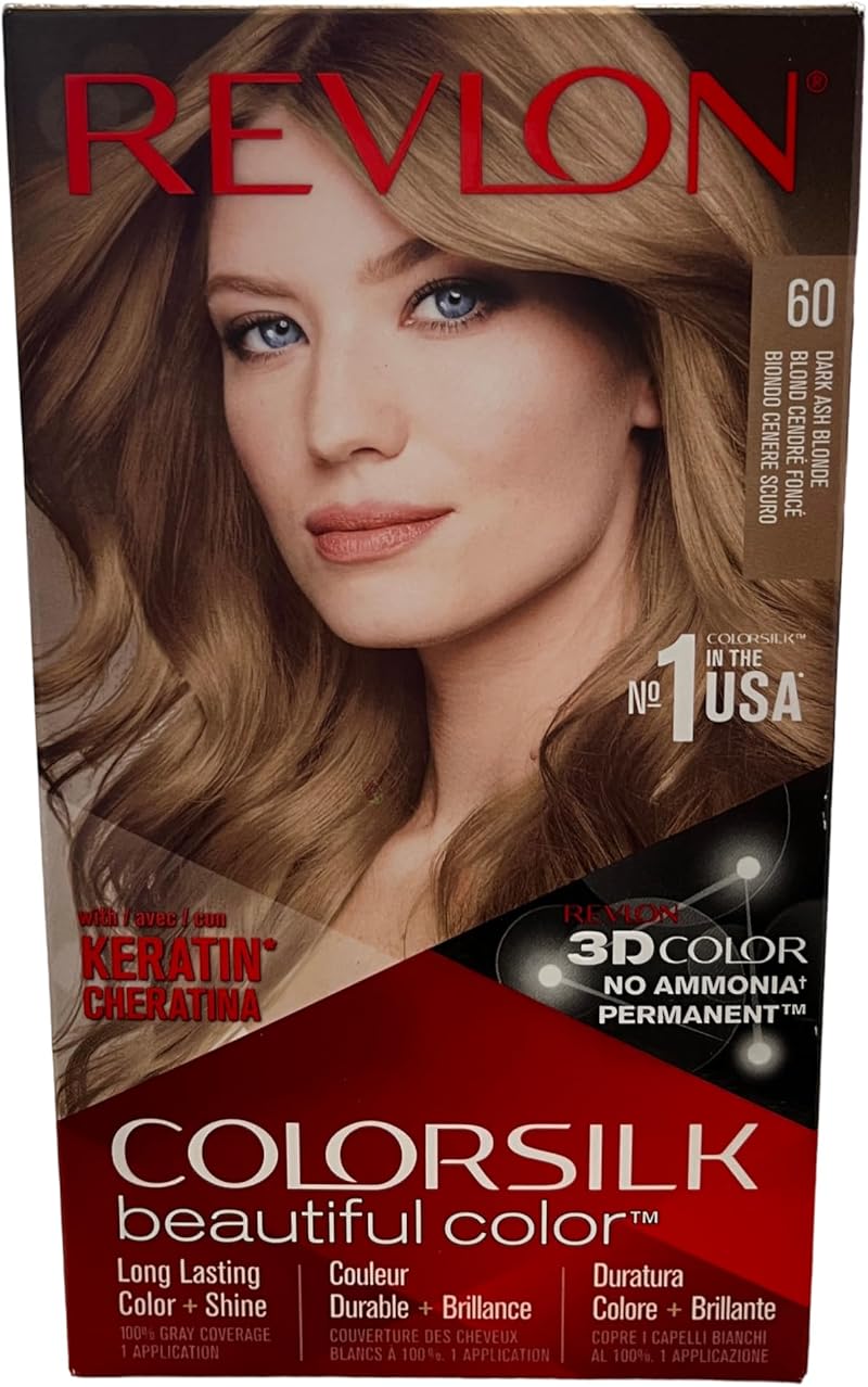 Revlon Colorsilk Beautiful Color Permanent Hair Dye 61 Dark Ash Blonde Ammonia
