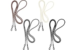 Amabro 4PCS Leather Eyeglass Straps, Multicolor Eyewear Retainer Lanyards Eye Glass Chain Glasses String Holders