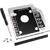 Suiwotin 1pc 9.5mm SATA Hard Drive Caddy, 2nd HDD Caddy Hard Drive Caddy Adapter Case, Universal Compatible with 2.5" SATA Ha