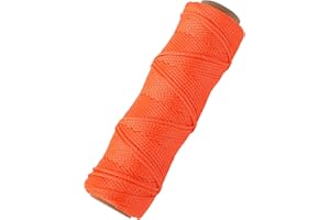 SDLTHR 250ft #24 Braided Nylon Mason Line-100% High Strength Nylon String, Premium String-Masonry Hanging String for Landscape Ropes Fluorescent Color, Orange