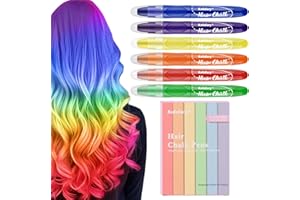 Kalolary 6pcs Temporary Hair Chalk- Hair Color Pens for Girls Makeup Kit - Washable Color Dye Markers For Girls Gift Age 5 6 7 8 9 10 11 12 13 14 Years Old