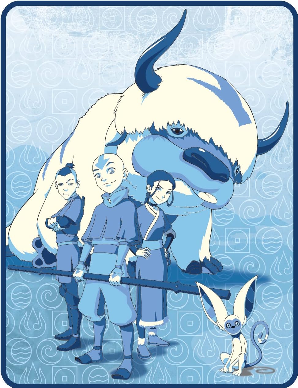 Franco Avatar Aang Gang Micro Raschel Plush Throw Blanket 46x60 Kids Cozy