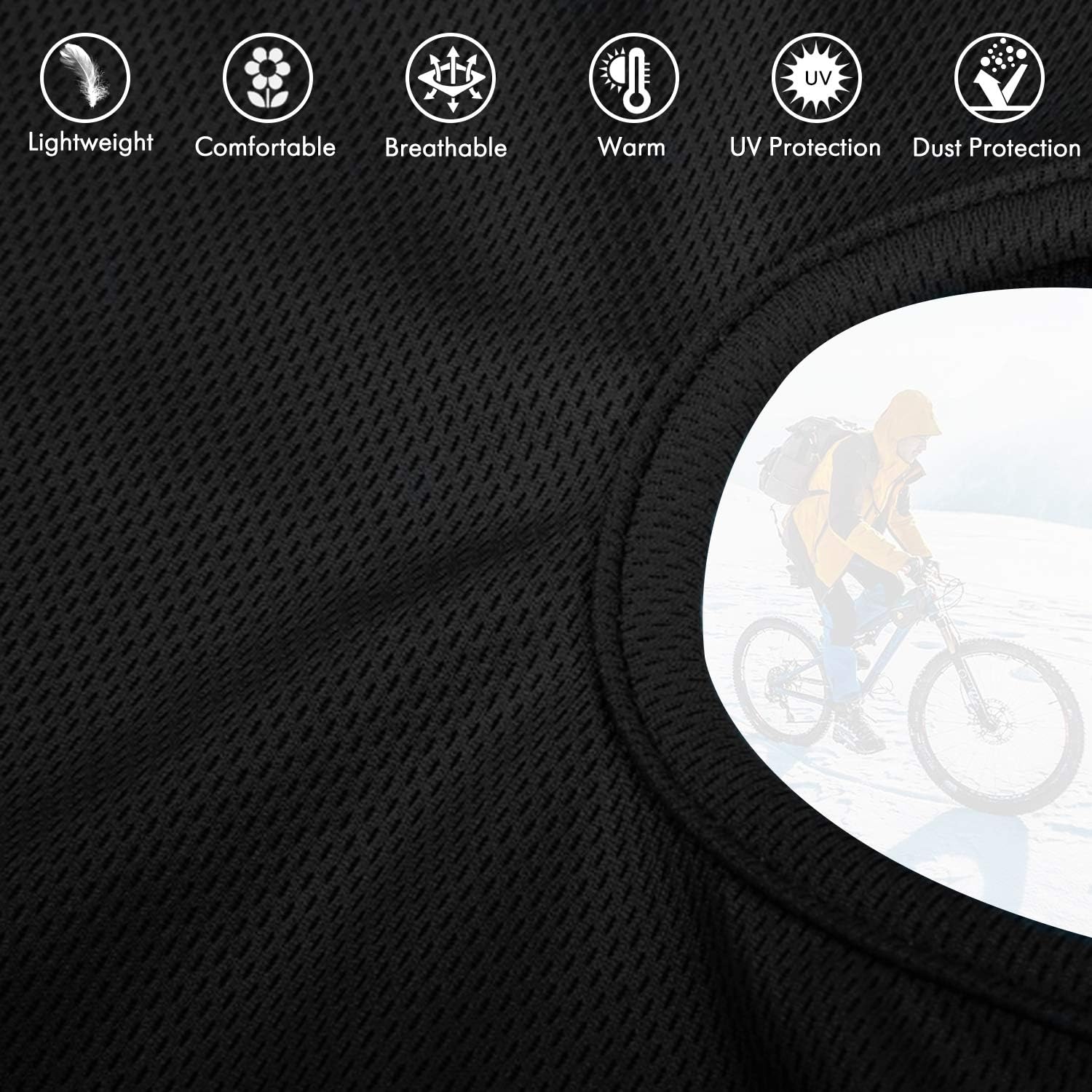 Your Choice Balaclava Face Mask for Summer Hot Weather Cycling Motorcycle Black: Clothing