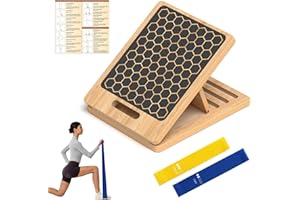 DACIMORA Wooden Slant Board for Calf Stretching, Adjustable Portable Wooden Incline Board with Training Guide, 300 lb. Load Capacity, Physical Therapy Equipment for Legs, Knees, Heels and Ankles