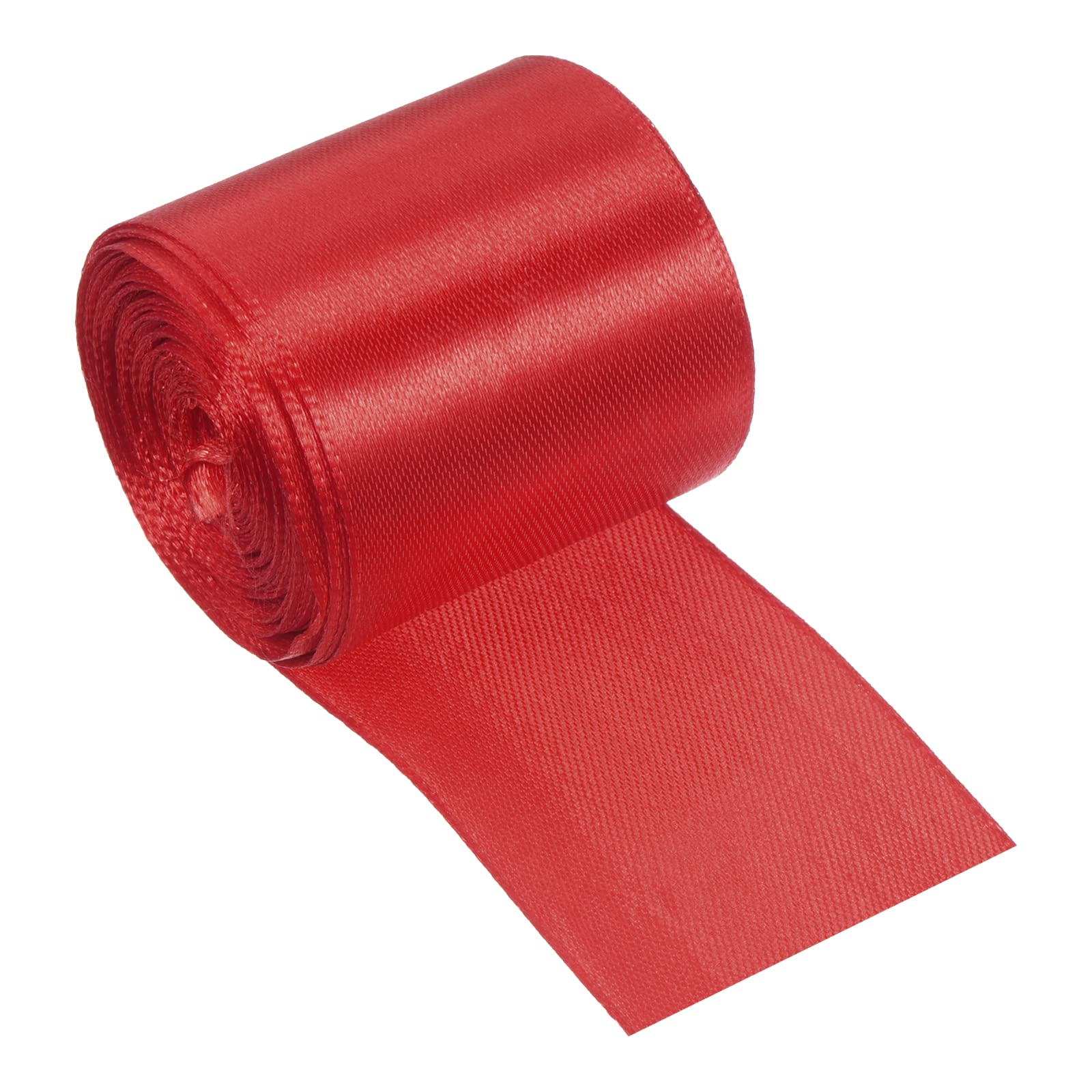 PATIKIL Finish Line Satin Ribbon 5cm 10m/32.8ft, Polyester Fabric Tape for Outdoor Athletics Sprint Running Race Sport, Red