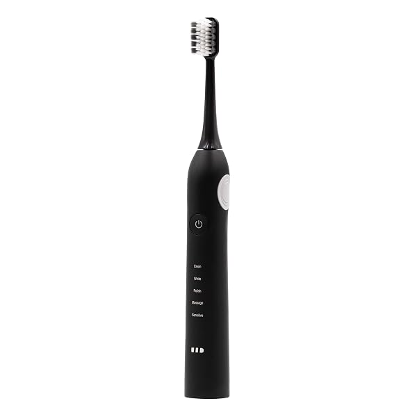 OOAK ELECTRIC TOOTHBRUSH WITH 5 BRUSHING MODES, 2 ADVANCED BRUSHES, BLACK
