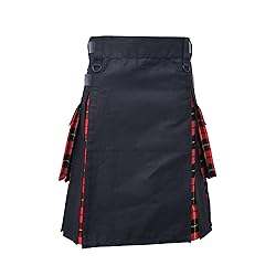 ELIF KILTS Men's Plus Size Scottish Hybrid Black