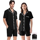 YOPUGEE Matching Couple Pajamas Set, Cotton Button-Down PJs with Pocket, His & Hers Pajama Set, Gifts for Couples, S-XXXL