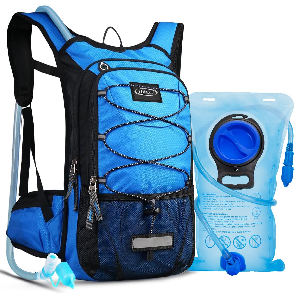 Lunidry Insulated Hydration Pack Backpack with 3L BPA Free Leak-Proof Water Bladder, Keep Liquids Cool for Up to 5 Hours, Daypack for Hiking, Running, Cycling, Hunting, Climbing