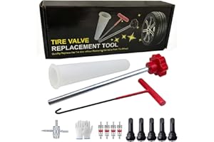 Quick Change Tire Valve Core Tool Kit - for Car, Truck, SUV, ATV, Motorcycle - Fits 11.3mm Rim Holes - Replace Valve Stems (T