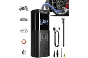 TEMOLA Tire Inflator Portable Air Compressor, Air Pump for Car Tires 150PSI Cordless Air Compressor Portable with Pressure Ga