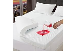 BEDLUXURY 3 Inch Gel Memory Foam Mattress Topper Queen Size,Waterproof Mattress Pad Cover for Pressure Relief, Bed Protector Topper with Removable ，Soft & Sleep Peacefully