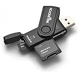 USB 3.0 SD Card Reader, Rocketek 2 Slots Memory Card Reader with a Build-in Micro SD Card Cap for SDXC/SDHC/UHS-I SD Cards, TF/Micro SD Cards Reader - Take It as a USB 3.0 Flash Drive
