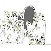 HEROARMOUR Sage Green Eucalyptus Oven Mitts Pot Holders Set Silicone Kitchen Gloves Watercolor Butterfly Leaves Potholders Non-Slip Heat Resistant for Chef Baking Cooking Grilling 4 pcs Kitchen Mitts