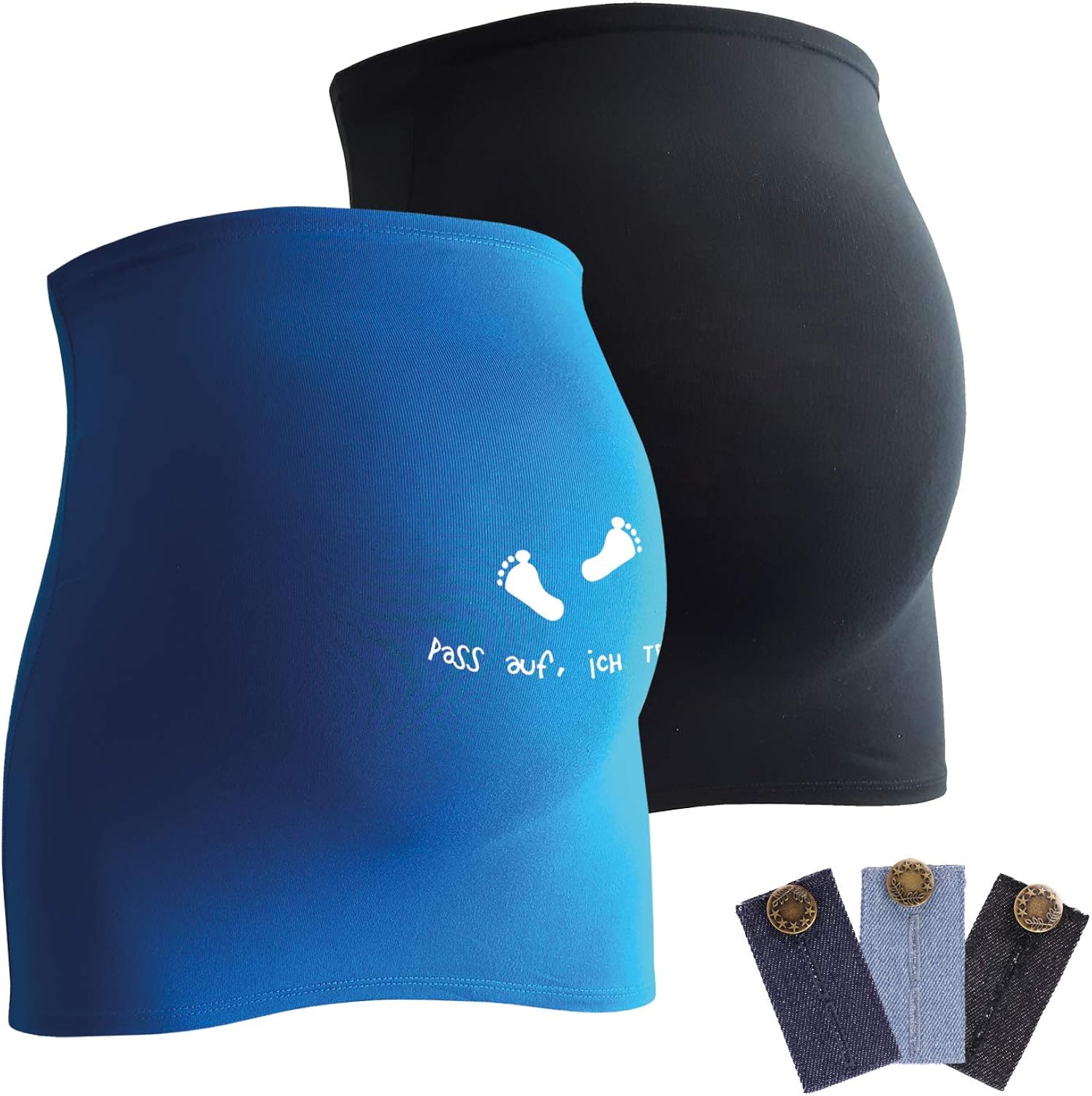Mamaband Pregnancy Belly Band for Baby Bump in Double Pack 1 x Plain 1