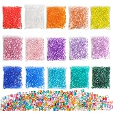 15 Packs 15 Colors 7mm Acrylic Fishbowl Slime Beads,2800 Pcs, Non-Expanding | Slime Add-Ins for Crunchy DIY Slime, Vase &amp; Sensory Bin Filler, Makeup Brush Holder Beads, Party Confetti, Resin Arts DIY