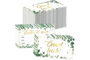 ABURRORI 300 Pcs Greenery Enter to Win Raffle Tickets Cards 3.5 x 2 Inch Eucalyptus Entry Form Ticket Cards for Contest, Auction, Ballot Box with Space for Name, Email Address Phone Number Fields (300)