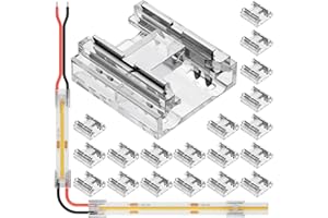 KOMIGAN 20 Pack COB 0.31in(8mm) 2 pin Transparent Connector for Non-Wired Gapless Solderless