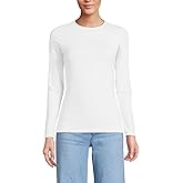 Lands' End Women's Plus Size Lightweight Jersey Skimming Long Sleeve Crew Neck T-Shirt