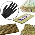 Grodan 1"x1" Inch A OK Starter Plugs Cubes Count Stone Rockwool Grow Media Propagation W/ THCity Lightning Gloves- Quantity 25