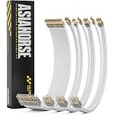 Overclock &amp; Low Heat 16AWG Silver-Plated Core &amp; Gold-Plated Terminals PSU Cable Extension Kit, 24pin/4+4pin/8pin for High-End Gaming PC - AsiaHorse Ultra Series, 30CM Complete 4PCS Braided Mod Cables