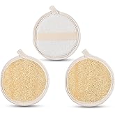 3 Pack Natural Loofah Face Scrubber, Women Facial Pad, Loofa Face Exfoliator Scrubber, Exfoliating Loofah Sponges for Shower Face