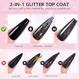 Makartt Glitter Top Coat Gel No Wipe High Gloss Long Lasting 60-90s Cure view 2